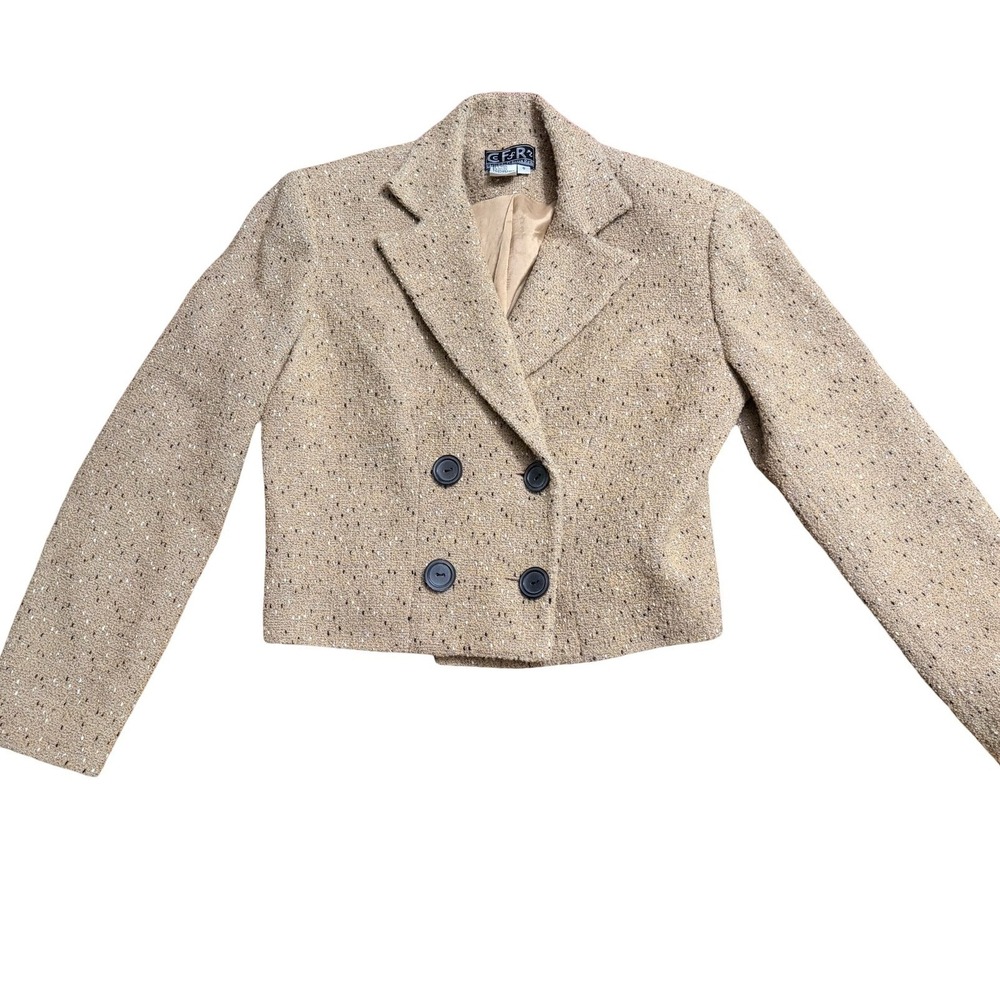 Christian Francis Roth Wool Tweed Rabbit Patchwork Blazer Womens 1997 Vintage